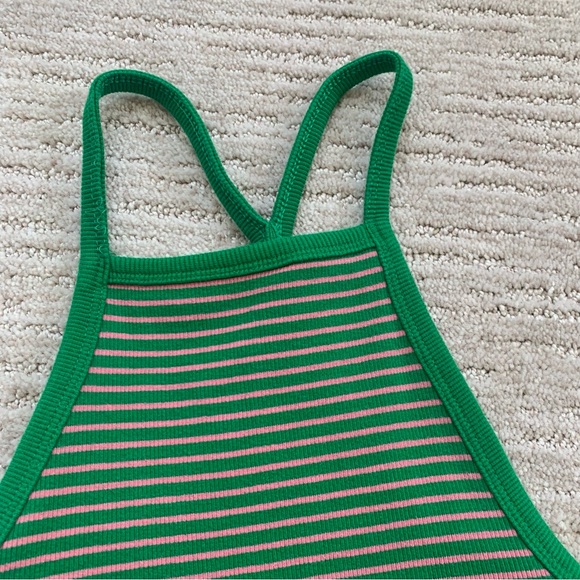 Zara Pink & Green Striped Bodysuit - Picture 5 of 7